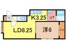 グランクレール３・３ 1LDKの間取り