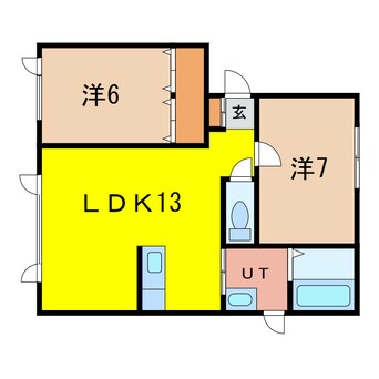 間取図 エコワンハイツ3.3