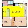 3条西ハイム 2LDKの間取り