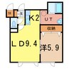 グランピア6-2 1LDKの間取り