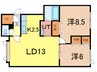 プリウスⅡ 2LDKの間取り