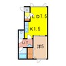 ハイエスト６条 1LDKの間取り