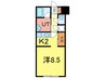 緑神館 1Kの間取り