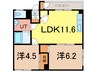 カノン２１４ 2LDKの間取り