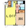 コンフォートⅢ 1LDKの間取り