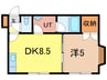 ウエストＥ 1DKの間取り