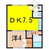 レガロ東6条 1DKの間取り