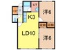 ベルフラワーＥ 2LDKの間取り