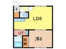 ダイヤハイツ錦町17 1LDKの間取り