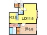 ＳＴウエスト 1LDKの間取り