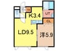 est luce５・５ 1LDKの間取り