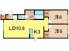 レグルス２１３ 2LDKの間取り