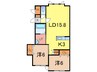 ファーストスター上富良野 2LDKの間取り