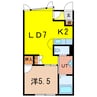 モリスピレネⅡ 1LDKの間取り
