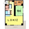 第一レジデンス太陽の郷 1LDKの間取り