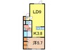 ＤＥＡＡＲ（ディアール） 1LDKの間取り