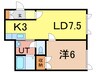 タウンズ豊岡 1LDKの間取り