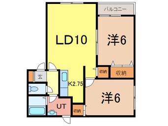 間取図 セジュールウィルモアＢ