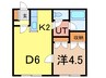 ロンシャン神楽Ⅱ 1DKの間取り
