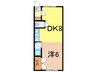 ハイツオリエント1.3 1DKの間取り