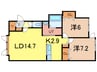 エルヴィータ 2LDKの間取り