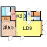 セラーノＢ 1LDKの間取り