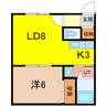 ダイヤハイツ神楽６.９ 1LDKの間取り