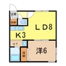 ダイヤハイツ神楽６.９ 1LDKの間取り