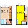 West Espace 1LDKの間取り