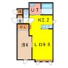 カローレ 1LDKの間取り