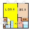 リアン 1LDKの間取り