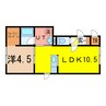 GARRRⅡ 1LDKの間取り