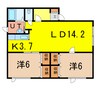 グランビュー4・4 2LDKの間取り