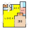 Lavita 神居 1LDKの間取り