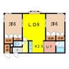 トワハウス南Ⅱ 2LDKの間取り