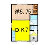 クリーンハイツ 1DKの間取り