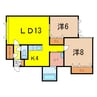ウッドパレス 2LDKの間取り