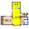 ｈｙａｔｔⅡ 1LDKの間取り