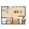 RADIA（ﾗﾃﾞｨｱ） 1Kの間取り