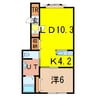 タウンズ緑が丘Ａ 1LDKの間取り