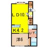 タウンズ緑が丘Ａ 1LDKの間取り