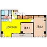 アネックスプラザ６条ビル 2LDKの間取り