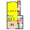 タウンズ緑が丘B 1LDKの間取り