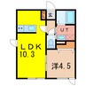 Relache豊岡 1LDKの間取り