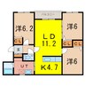 グランデール豊岡 3LDKの間取り