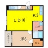 ハスコリオ神楽Ｂ 1LDKの間取り