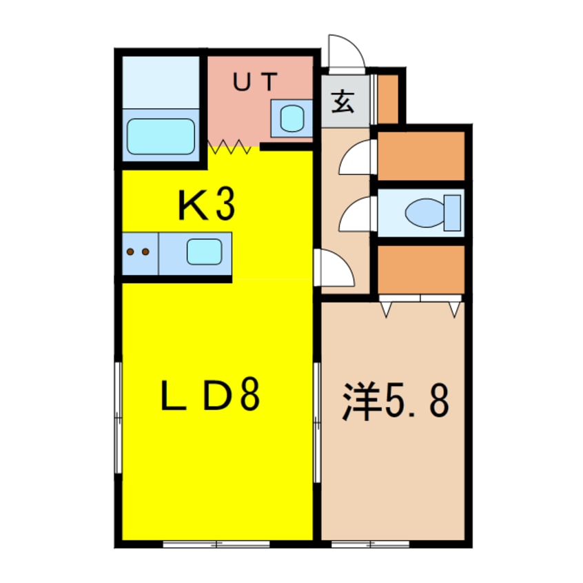 間取図 グレートビューF３・３　B棟