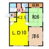 stella緑町A 2LDKの間取り