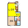 アイリス 1LDKの間取り