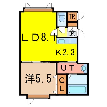 間取図 スカイハイツ南A